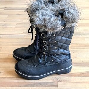Sorel Women's Black Tofino II LL1846-011 Quilted Faux Fur Winter Boots Size US 8